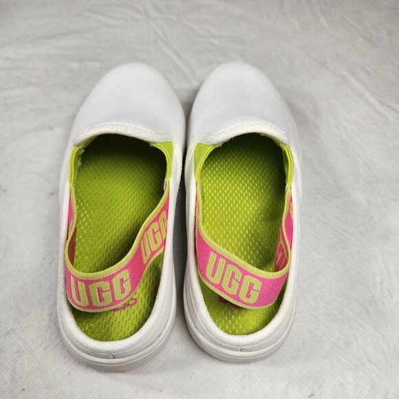 UGG Women's Size 5 Aivey Slingback Leather Shoes Slip On White Green  116 - Picture 6 of 11